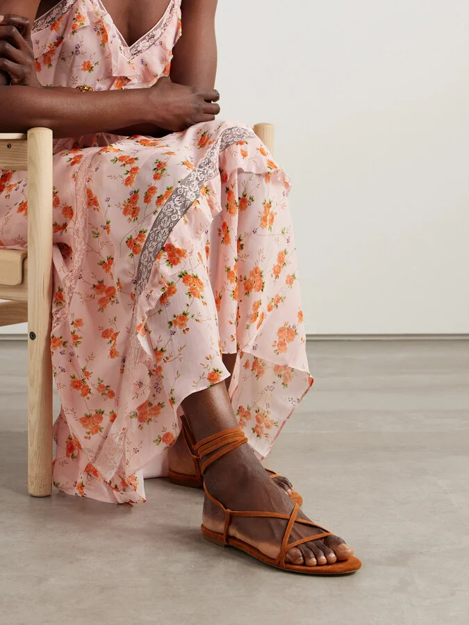 Aeyde - Penny Suede Sandals - Orange - Image 2