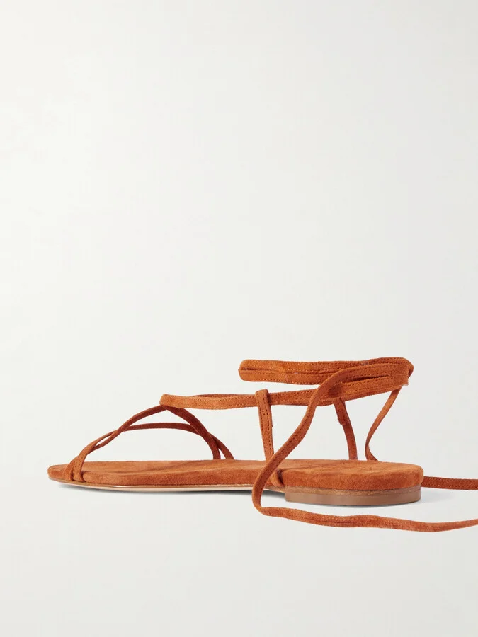 Aeyde - Penny Suede Sandals - Orange - Image 3