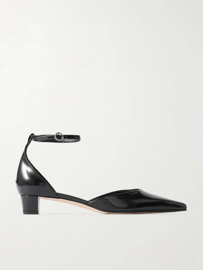 Aeyde - Perrine Glossed-leather Pumps - Black