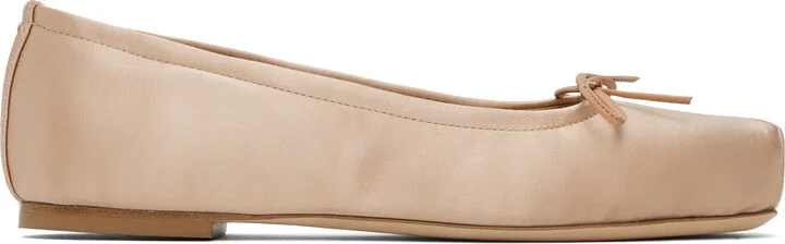 Aeyde Pink Gabriella Satin Ballerina Flats