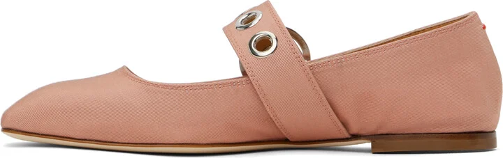Aeyde Pink Uma Eyelet Ballerina Flats - Image 3