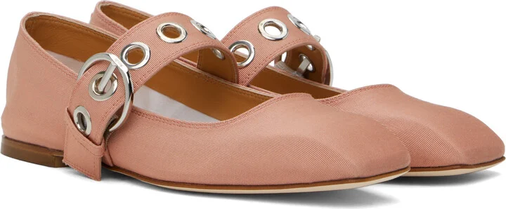 Aeyde Pink Uma Eyelet Ballerina Flats - Image 4