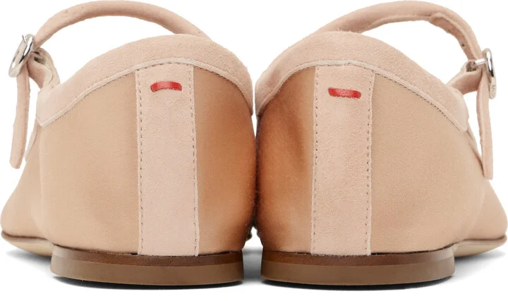 Aeyde Pink Uma Satin Toe-Cap Ballerina Flats - Image 2
