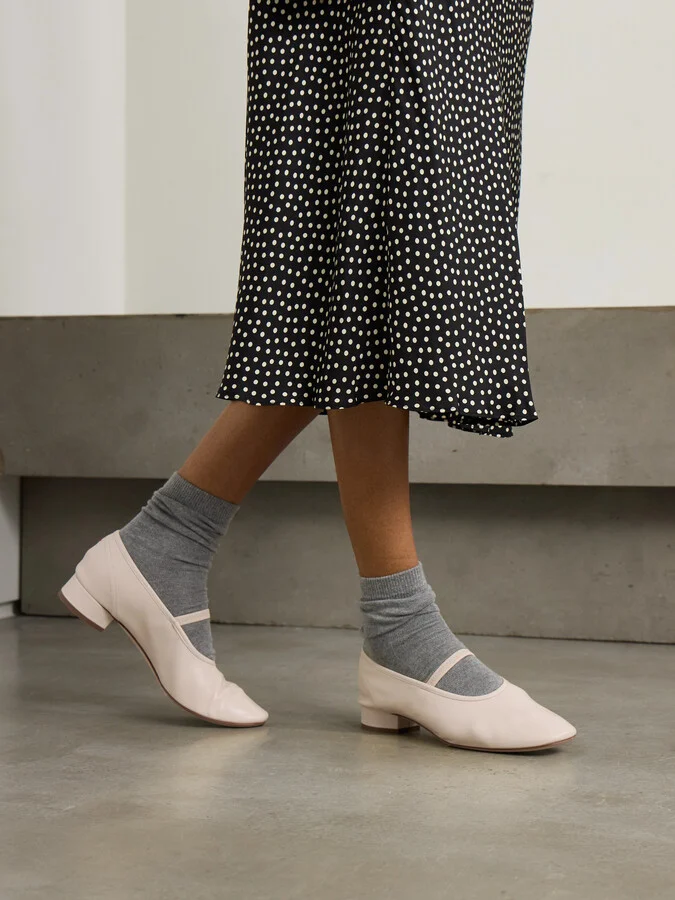 Aeyde - Pippa Leather Mary Jane Pumps - Cream - Image 2