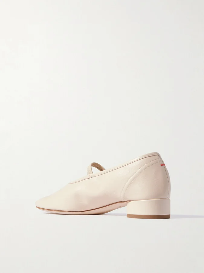 Aeyde - Pippa Leather Mary Jane Pumps - Cream - Image 3