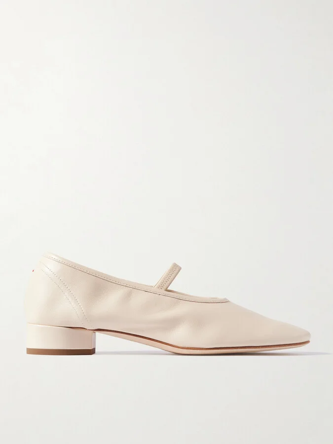 Aeyde - Pippa Leather Mary Jane Pumps - Cream