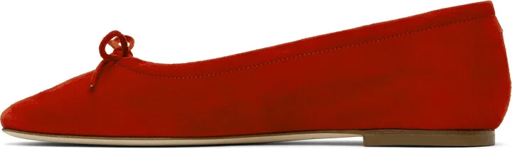 Aeyde Red Delfina Suede Ballerina Flats - Image 3