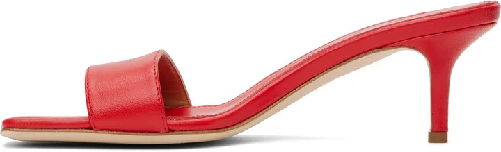Aeyde Red Ilvy Leather Mules - Image 3