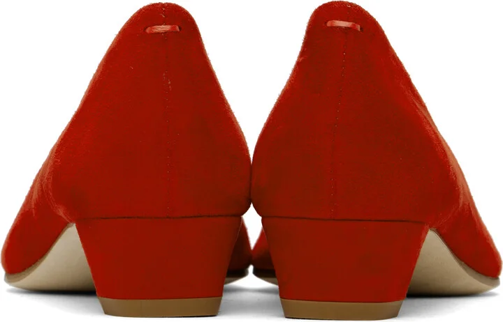Aeyde Red Judi Kid Suede Heels - Image 2