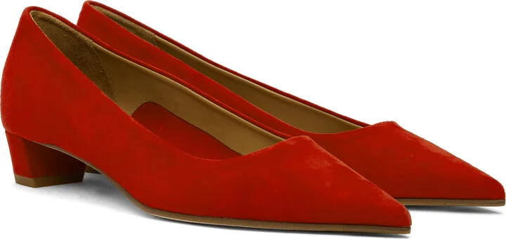 Aeyde Red Judi Kid Suede Heels - Image 4