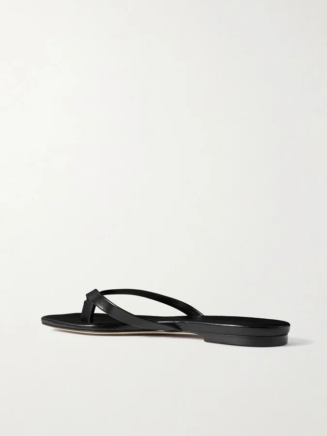 Aeyde - Renee Leather Flip Flops - Black - Image 3