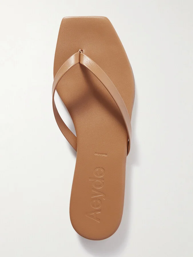 Aeyde - Renee Leather Flip Flops - Brown - Image 5