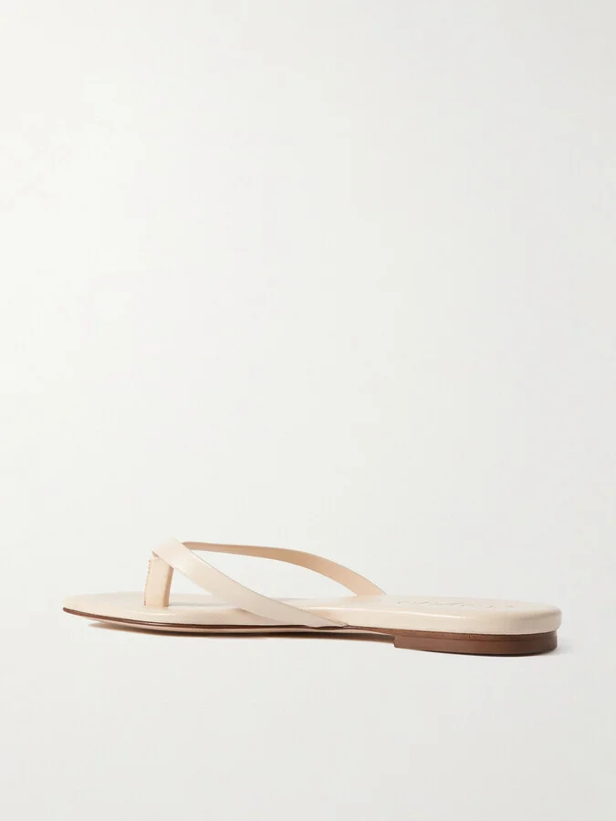 Aeyde - Renee Leather Flip Flops - Cream - Image 3