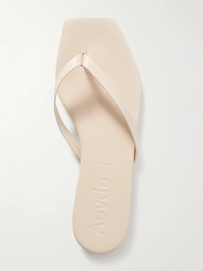 Aeyde - Renee Leather Flip Flops - Cream - Image 5
