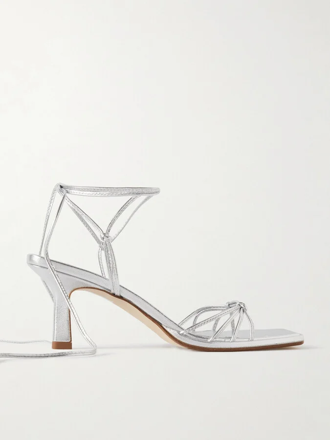 Aeyde - Roda Metallic Leather Sandals - Silver
