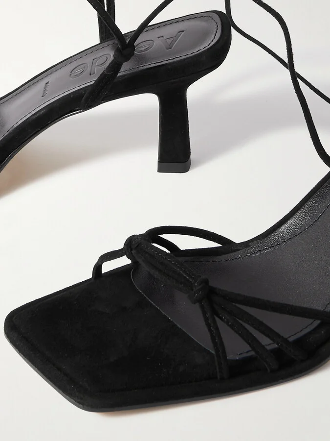 Aeyde - Roda Suede Sandals - Black - Image 4
