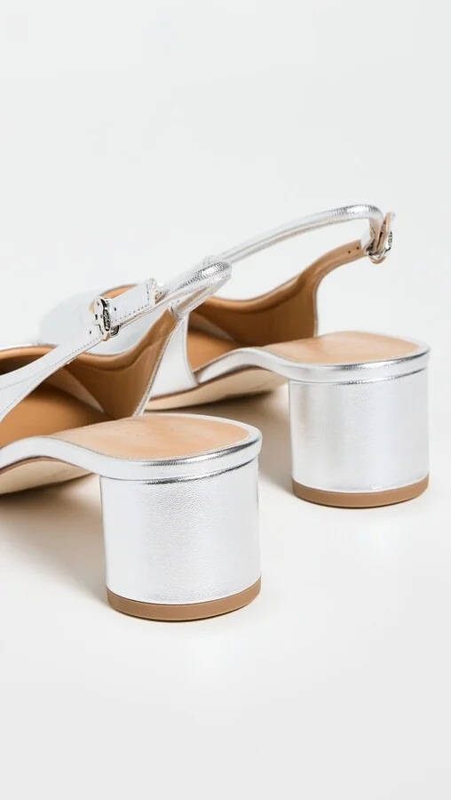 AEYDE Romy Laminated Silver Pumps - Image 2