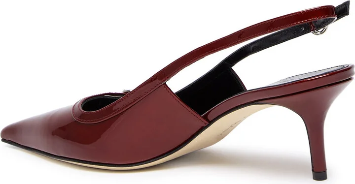Aeyde Saba Patent-leather Slingback Pumps - Image 2