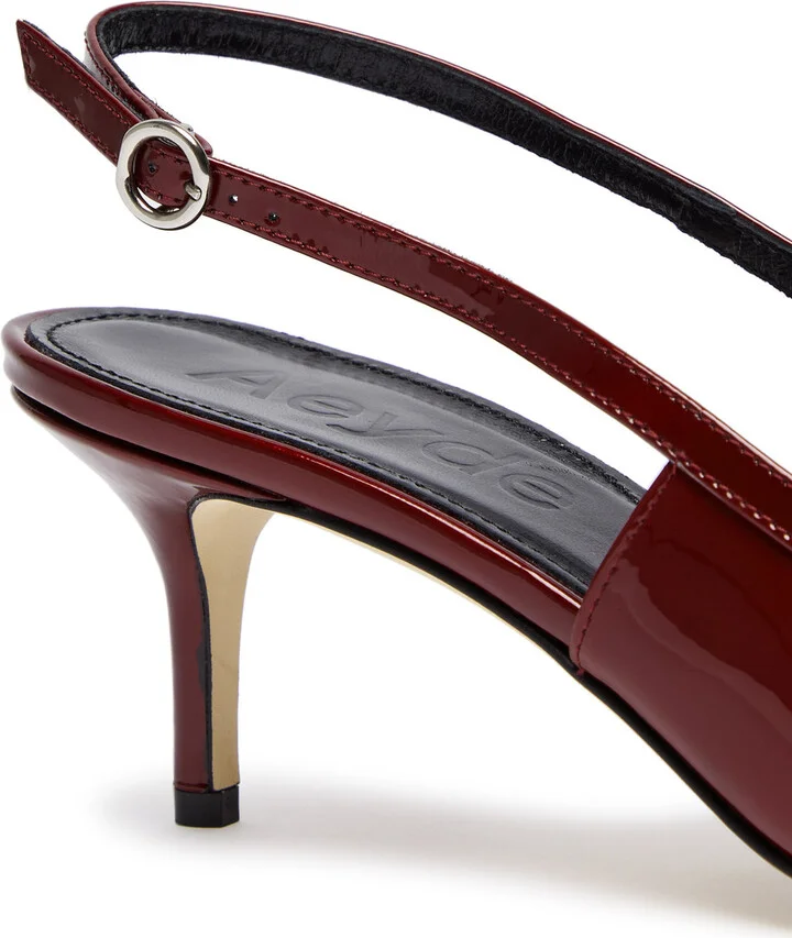 Aeyde Saba Patent-leather Slingback Pumps - Image 4