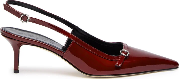 Aeyde Saba Patent-leather Slingback Pumps