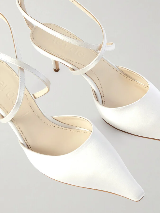Aeyde - Salome Satin Pumps - Cream - Image 4