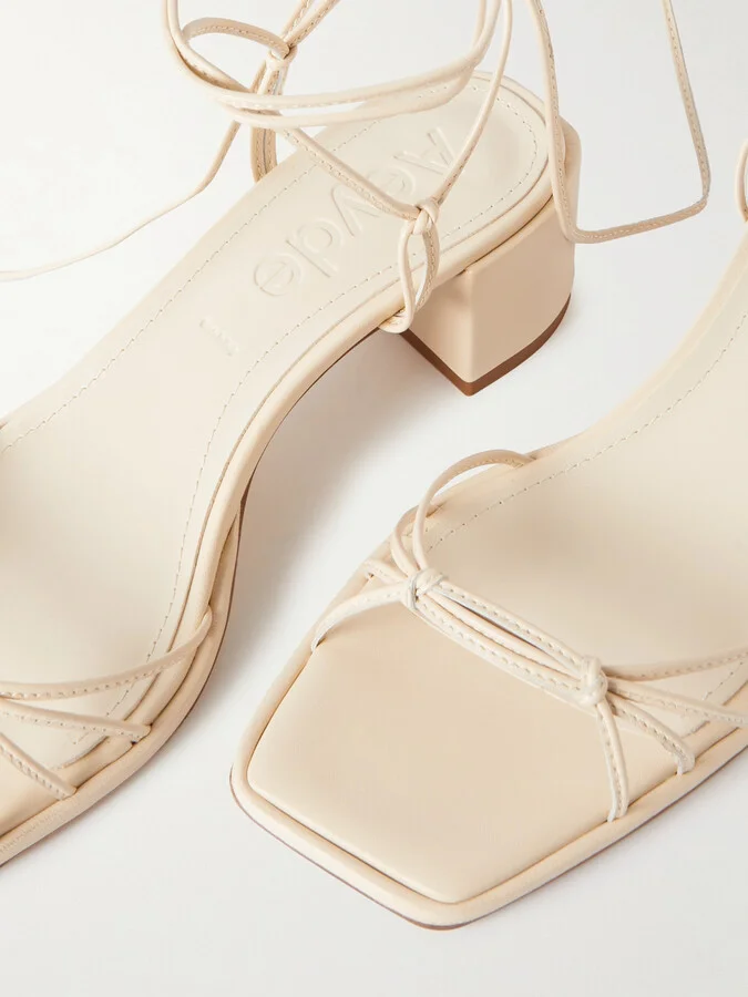 Aeyde - Serafina Leather Sandals - Cream - Image 4