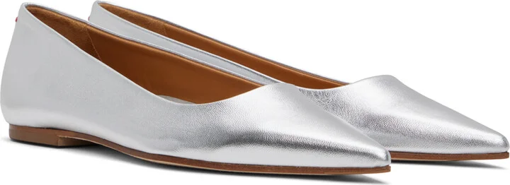 Aeyde Silver Cassy Ballerina Flats - Image 4