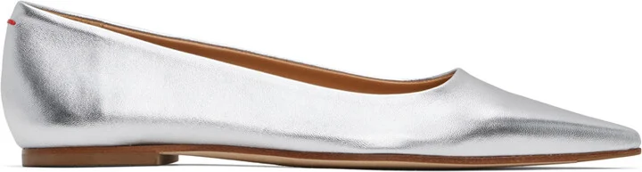 Aeyde Silver Cassy Ballerina Flats