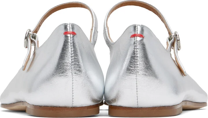 Aeyde Silver Cleo Ballerina Flats - Image 2