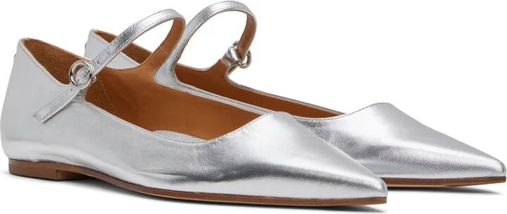 Aeyde Silver Cleo Ballerina Flats - Image 4