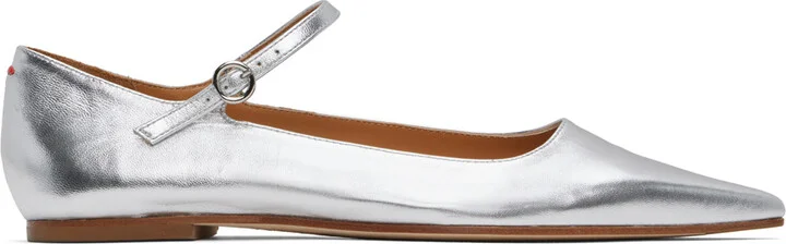 Aeyde Silver Cleo Ballerina Flats