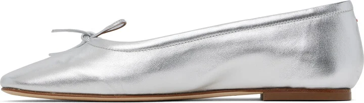 Aeyde Silver Delfina Leather Ballerina Flats - Image 3