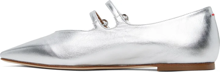 Aeyde Silver Franny Ballerina Flats - Image 3