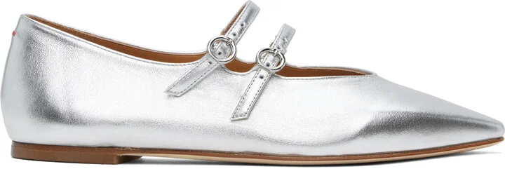 Aeyde Silver Franny Ballerina Flats