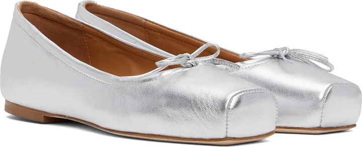 Aeyde Silver Gabriella Ballerina Flats - Image 4