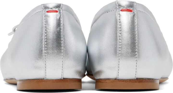 Aeyde Silver Gabriella Leather Ballerina Flats - Image 2
