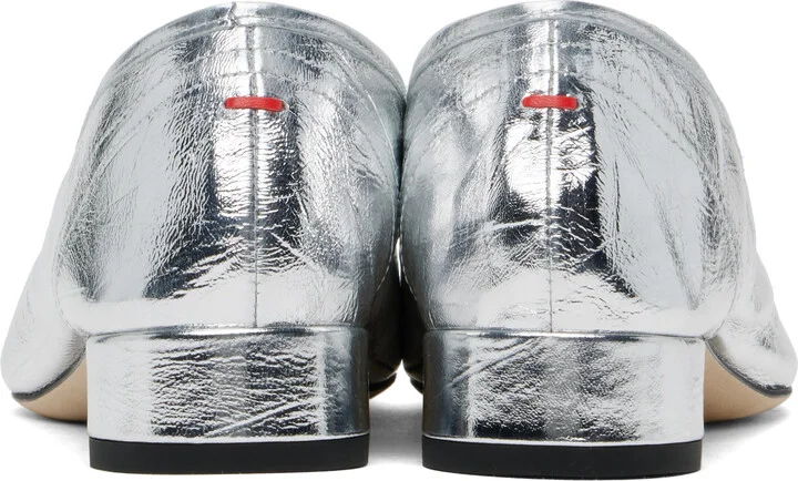 Aeyde Silver Pippa Leather Ballerina Flats - Image 2