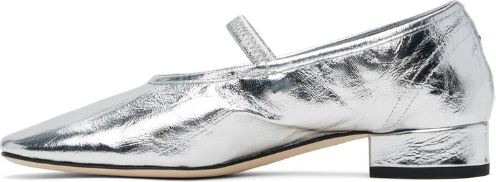 Aeyde Silver Pippa Leather Ballerina Flats - Image 3