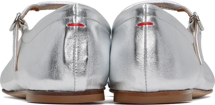Aeyde Silver Uma Ballerina Flats - Image 2
