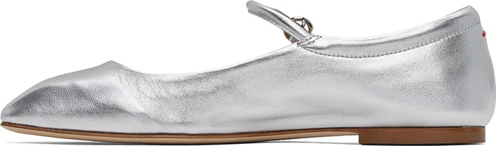 Aeyde Silver Uma Ballerina Flats - Image 3