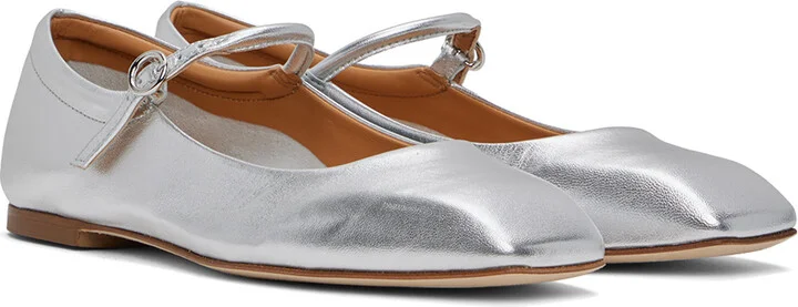 Aeyde Silver Uma Ballerina Flats - Image 4