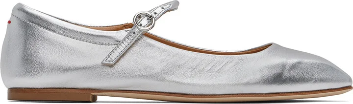 Aeyde Silver Uma Ballerina Flats