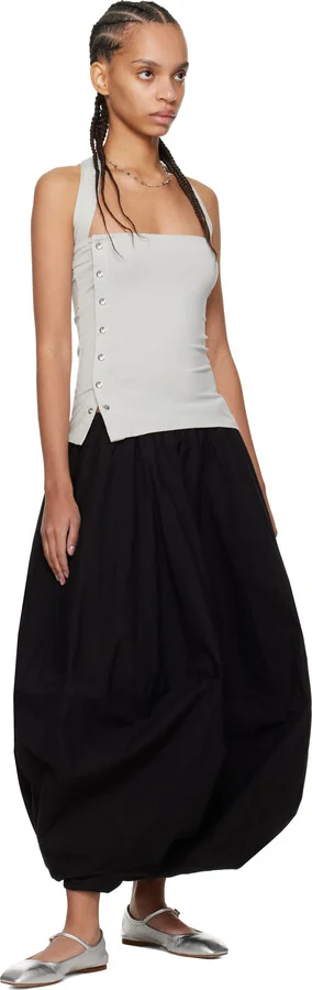 Aeyde Silver Uma Leather Mary-Jane Ballerina Flats - Image 5