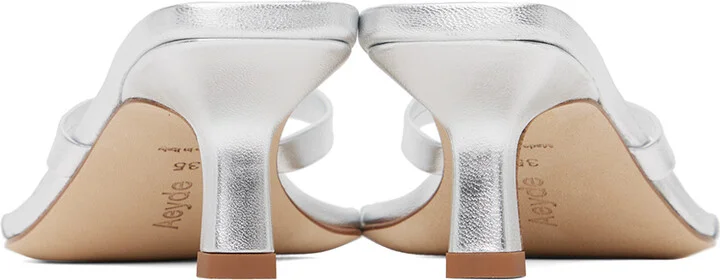 Aeyde Silver Wilma Heeled Sandals - Image 2