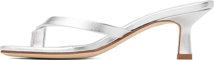 Aeyde Silver Wilma Heeled Sandals - Image 3