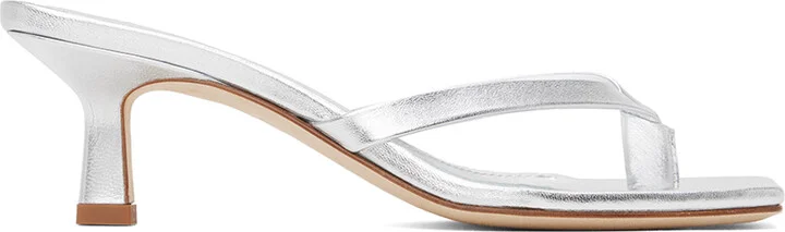 Aeyde Silver Wilma Heeled Sandals