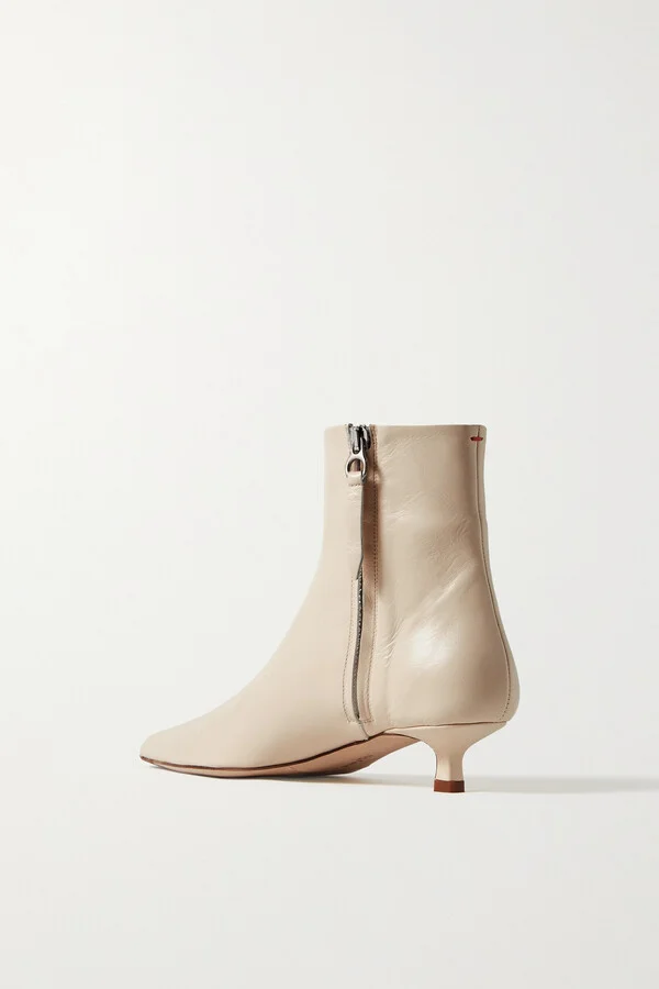 Aeyde - Sofie Leather Ankle Boots - Cream - Image 3