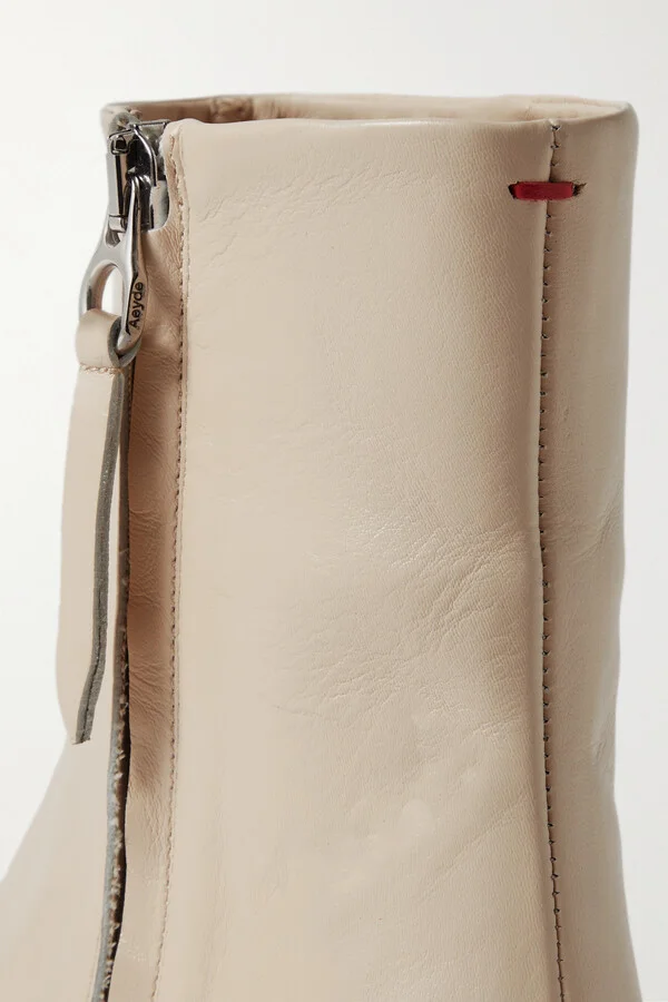 Aeyde - Sofie Leather Ankle Boots - Cream - Image 4