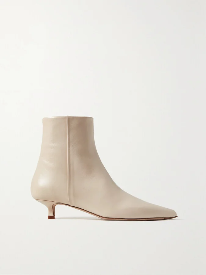 Aeyde - Sofie Leather Ankle Boots - Cream