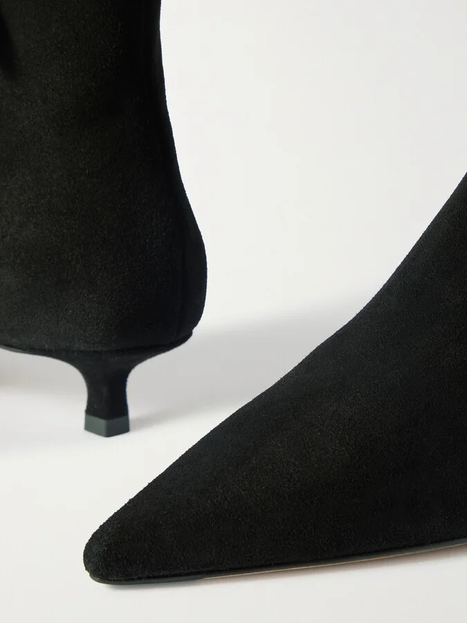 Aeyde - Sofie Suede Ankle Boots - Black - Image 4